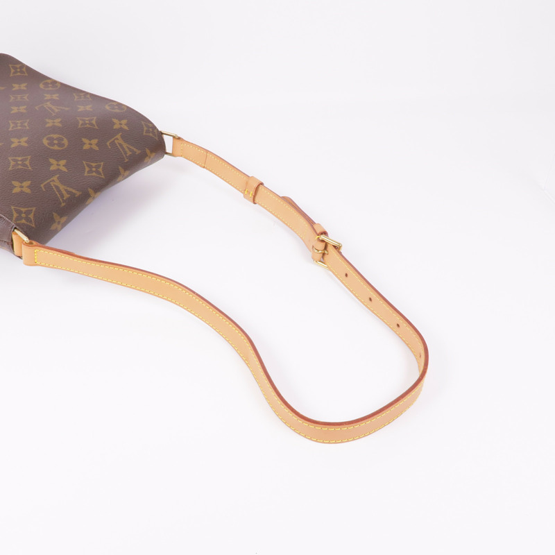 LOUIS VUITTON Monogram Musette Salsa金扣肩背袋棕色-4
