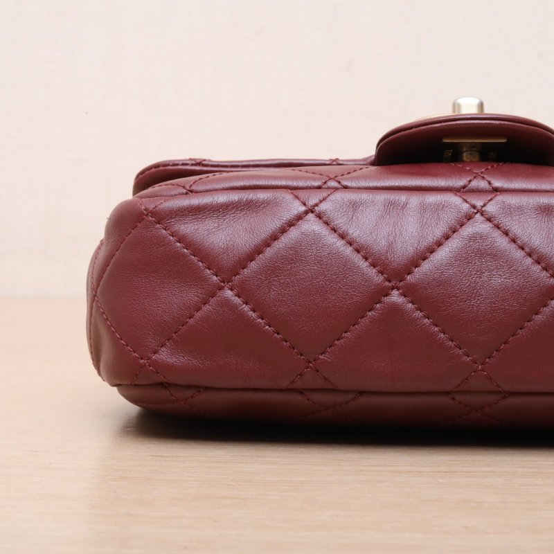 Chanel 口蓋包 20cm 皮革C 30開 金扣 珍珠皮穿雙鏈條 肩背包 30開 2021  尺寸約20*5*12cm-3