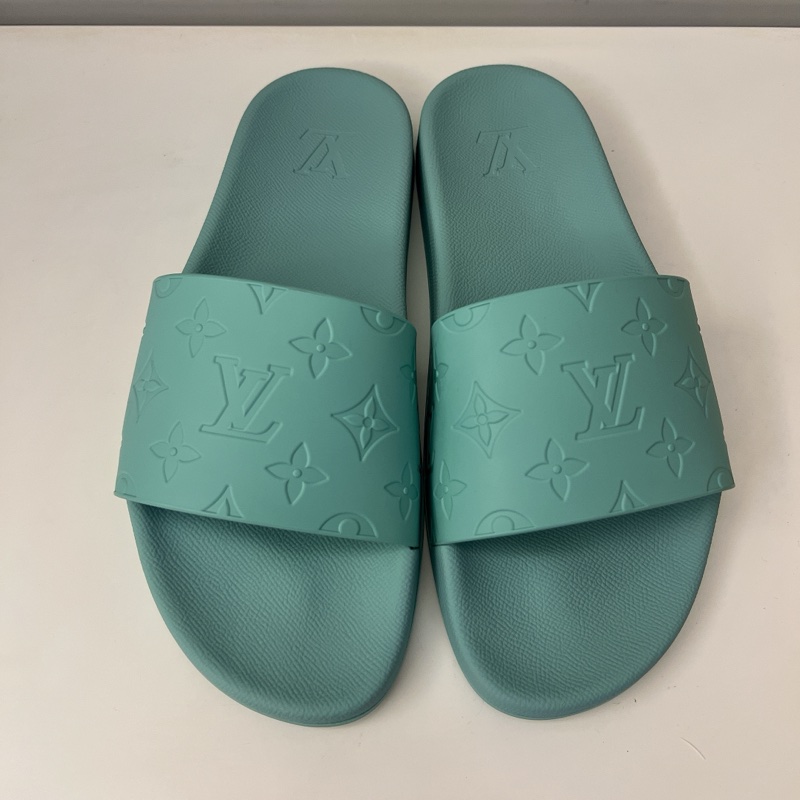 LOUIS VUITTON LV薄荷綠色滿印拖鞋 老花壓紋拖鞋-1