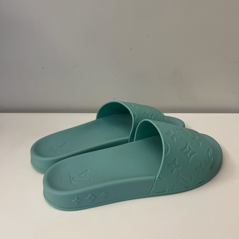 LOUIS VUITTON LV薄荷綠色滿印拖鞋 老花壓紋拖鞋-2