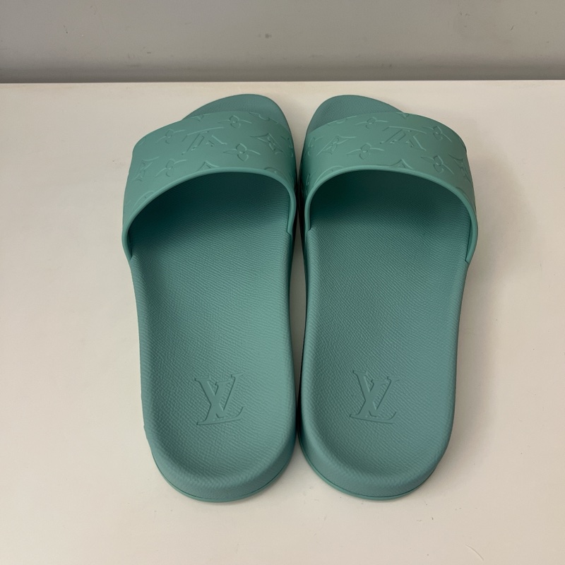 LOUIS VUITTON LV薄荷綠色滿印拖鞋 老花壓紋拖鞋-3