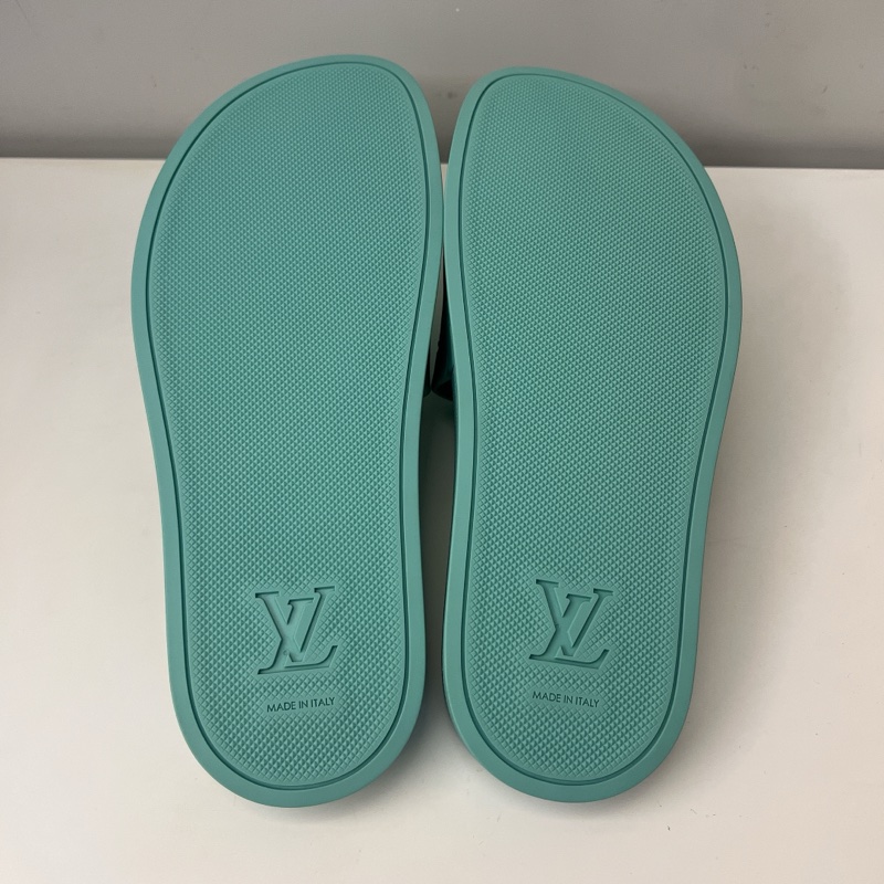 LOUIS VUITTON LV薄荷綠色滿印拖鞋 老花壓紋拖鞋-8