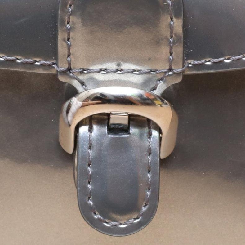 銀色 漆皮 德爾沃 超迷你 鑰匙包 掛件包 斜挎包-4