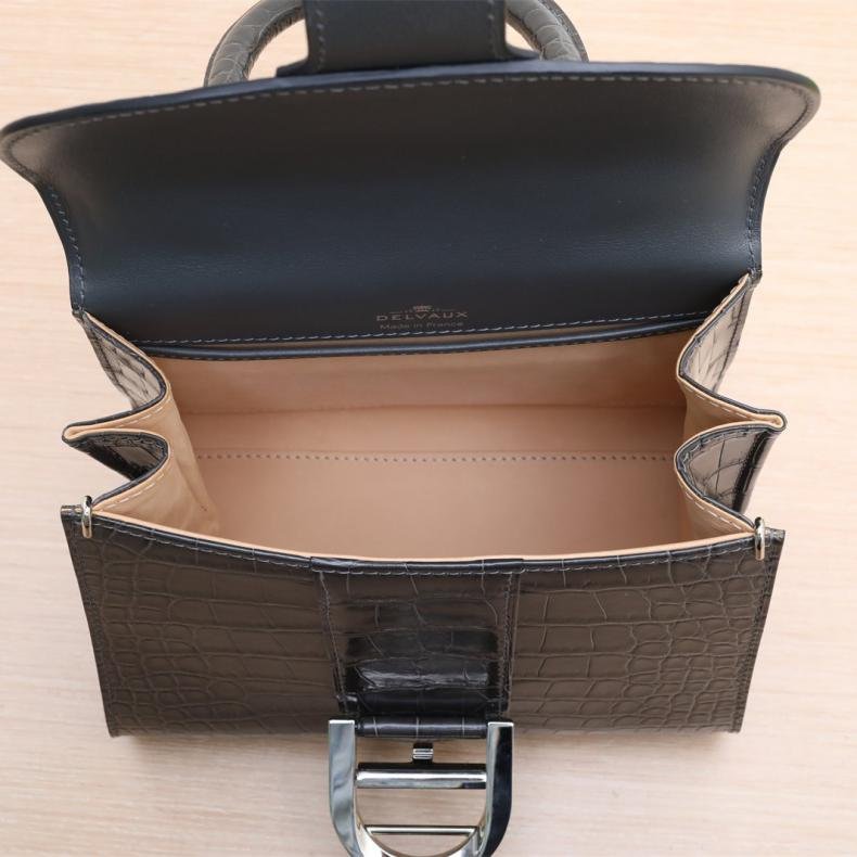 Glossy Mini 20 深灰 鱷魚皮 銀扣-4