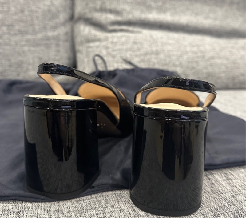 Prada 高跟 漆皮 黑色 學院 鞋 包鞋 樂福鞋-9