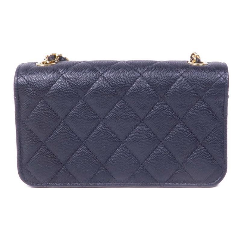 CHANEL 牛皮皮革WOC Wallet On Chain金扣鏈帶肩背袋-1