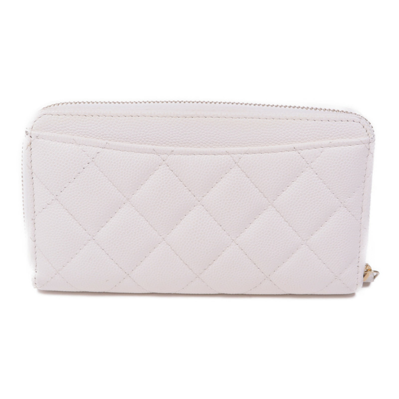 CHANEL 牛皮皮革Zipped Wallet金扣長錢包-1