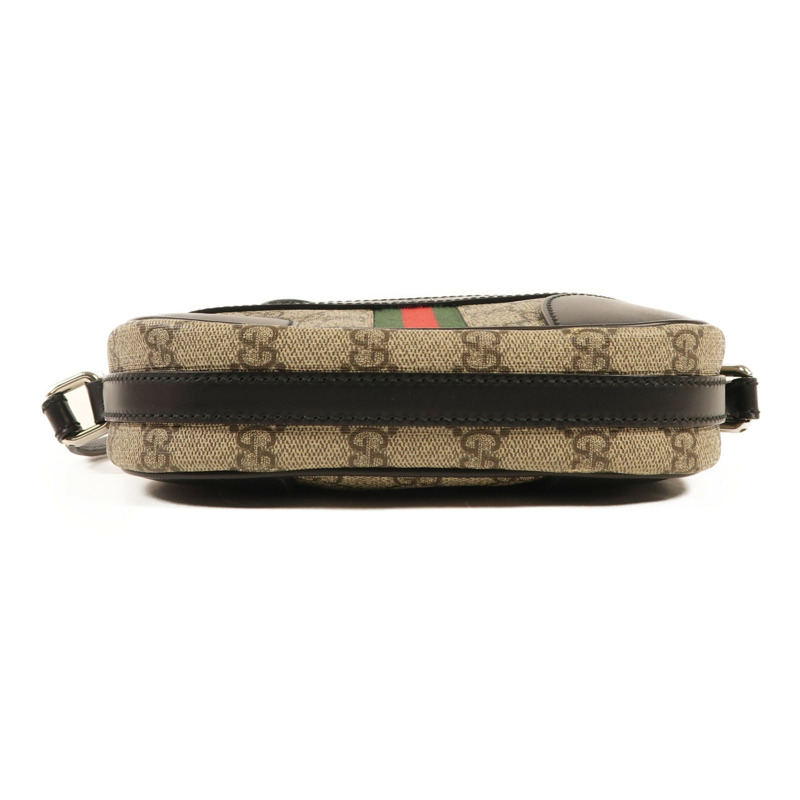 GUCCI 帆布Messenger Bag銀扣肩背袋-3