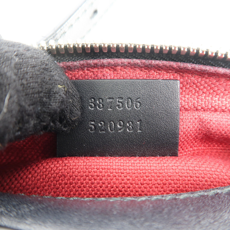 GUCCI 帆布Messenger Bag銀扣肩背袋-6