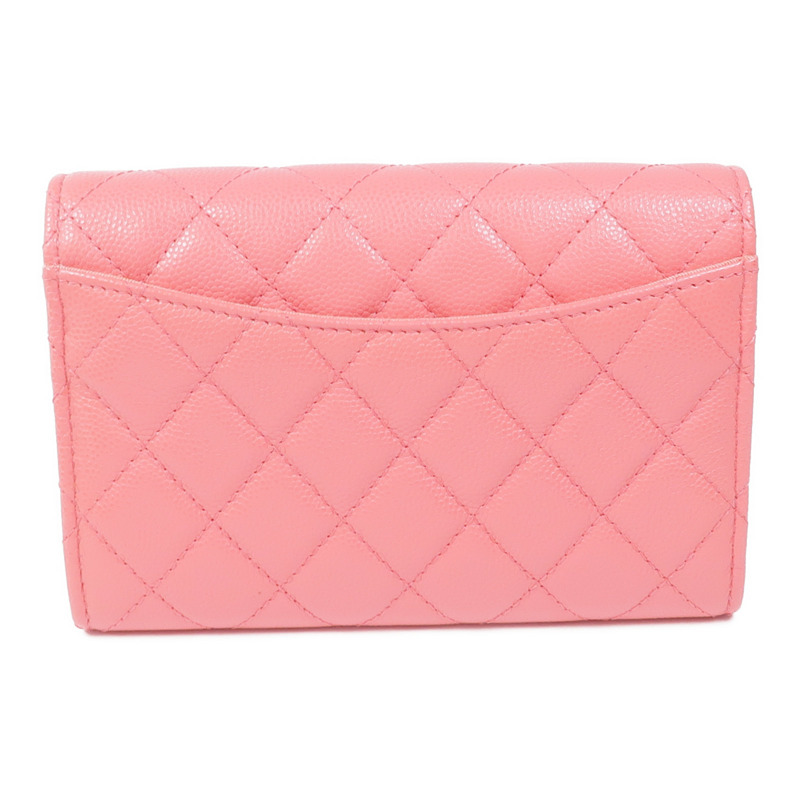 CHANEL 牛皮皮革Wallet金扣錢包-1