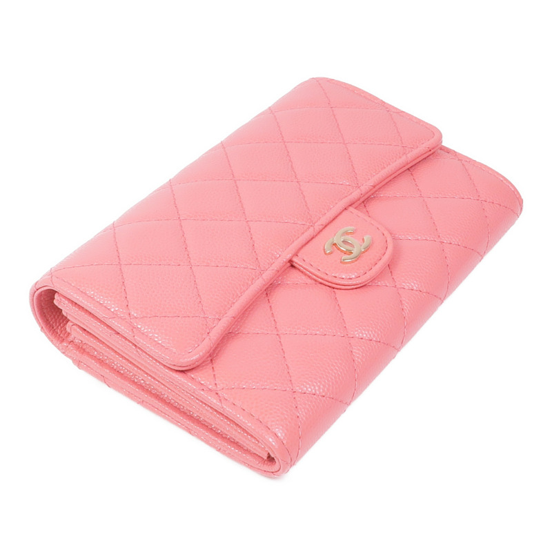 CHANEL 牛皮皮革Wallet金扣錢包-3