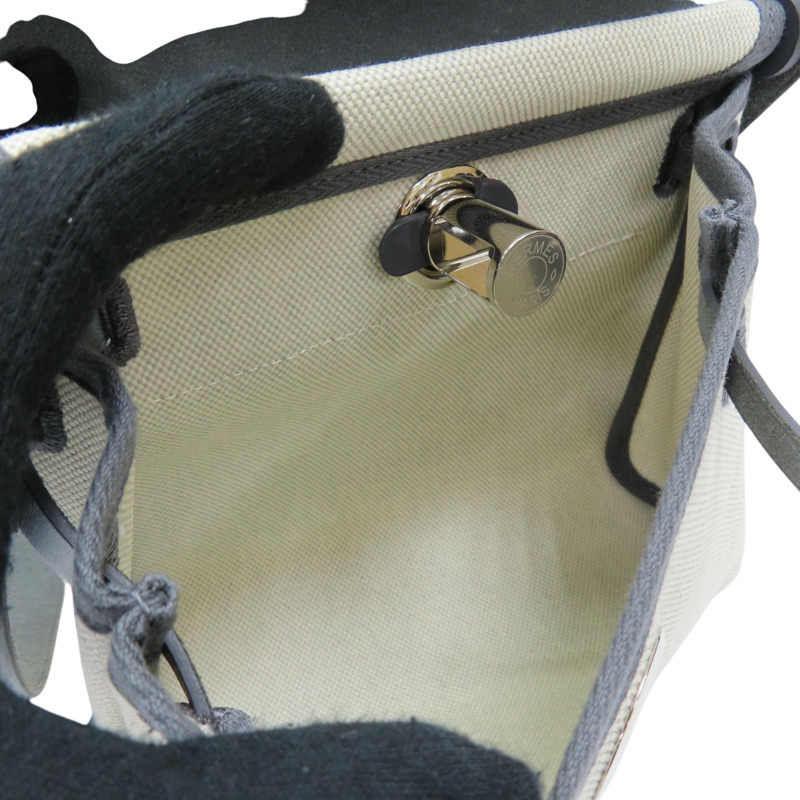 灰色皮革 白色帆布 Herbag Zip 20 肩背包 W刻【HERMES 愛馬仕】-4