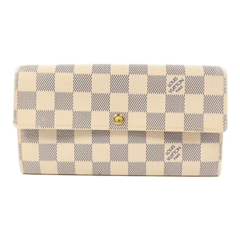 LOUIS VUITTON Damier Azur Portefeuille International金扣長錢包-0