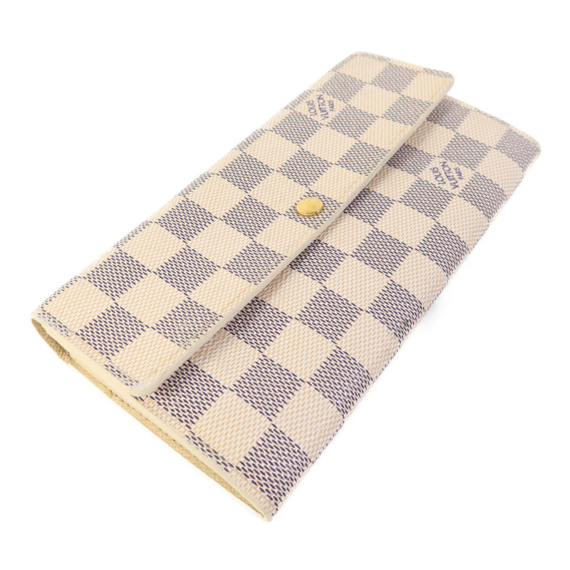 LOUIS VUITTON Damier Azur Portefeuille International金扣長錢包-2