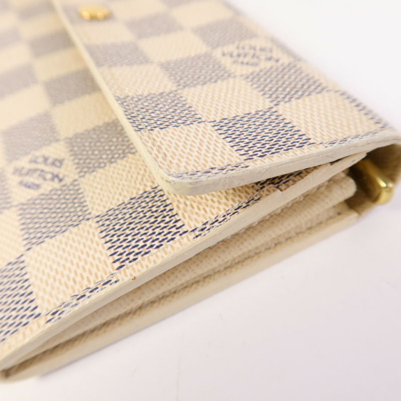 LOUIS VUITTON Damier Azur Portefeuille International金扣長錢包-12