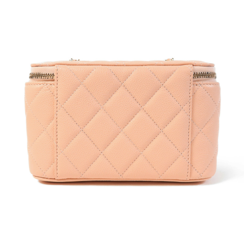 CHANEL 牛皮皮革Vanity Case金扣鏈帶肩背袋-2