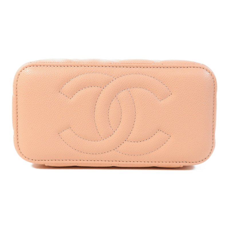 CHANEL 牛皮皮革Vanity Case金扣鏈帶肩背袋-3