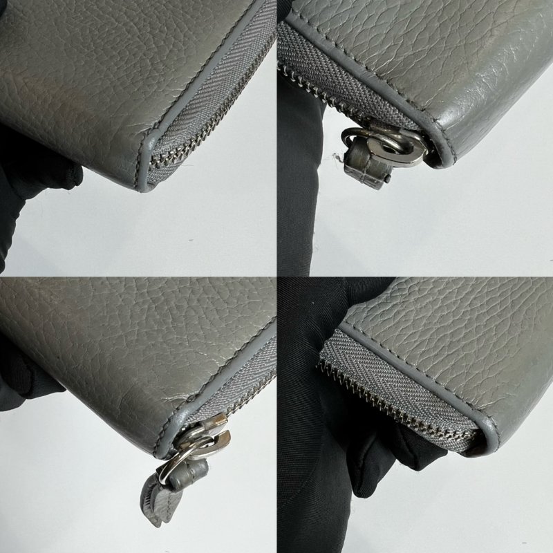 GUCCI 456117 灰色雙G金屬LOGOㄇ拉長夾-8