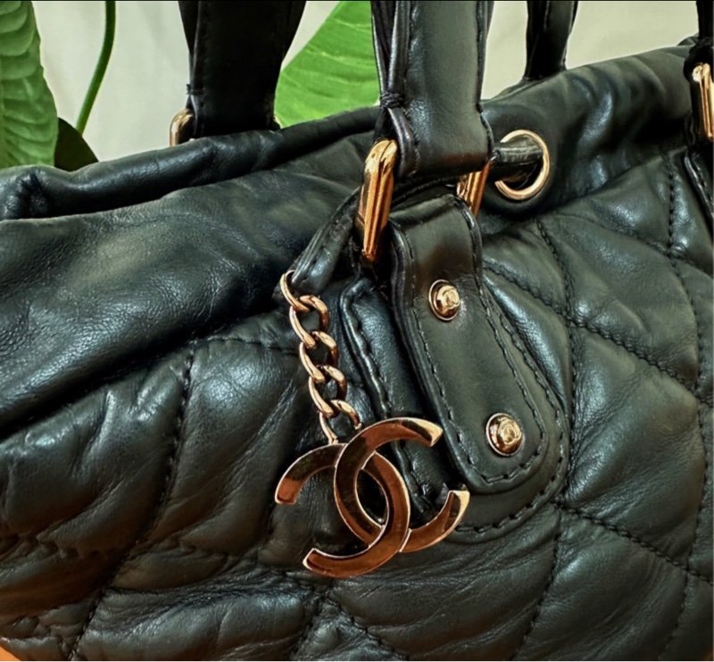 Chanel香奈兒 二手 黑 托特包 牛皮 大容量-5