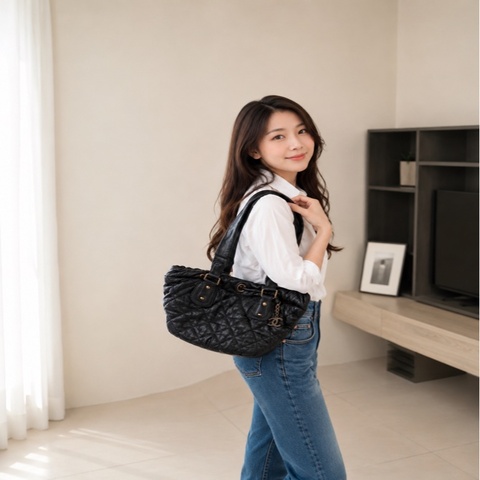 Chanel香奈兒 二手 黑 托特包 牛皮 大容量