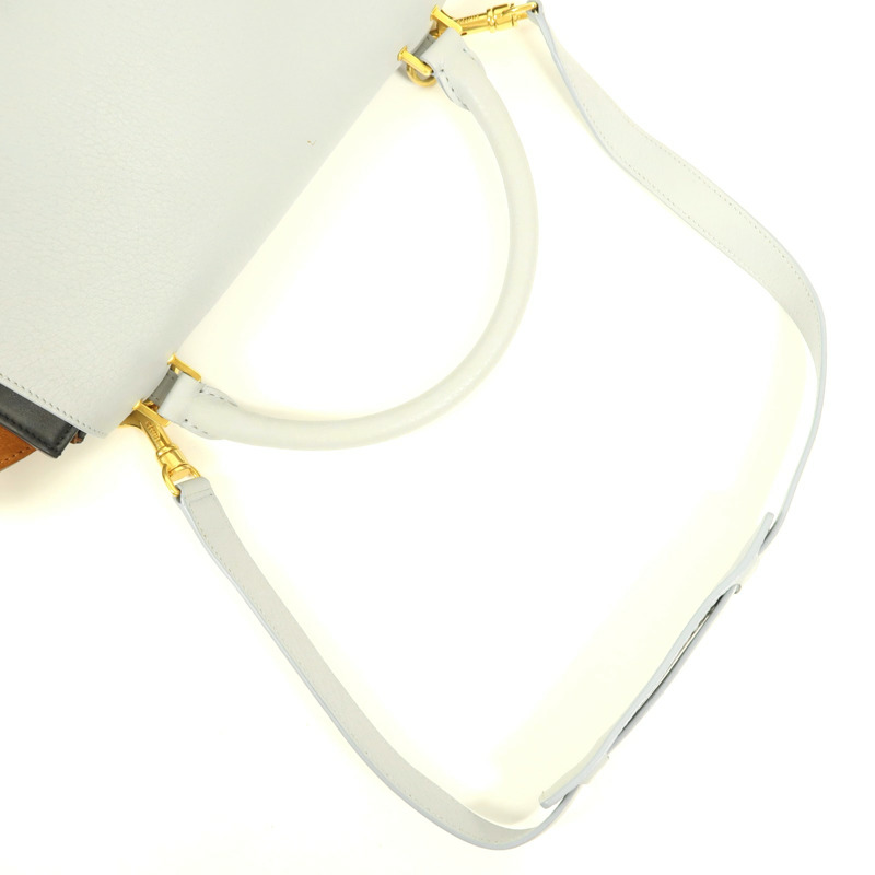 CELINE 牛皮皮革/麂皮皮革Trapeze金扣手挽肩背兩用袋-7