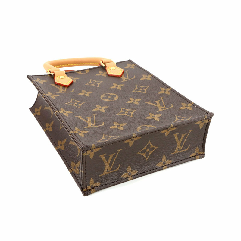 Louis Vuitton Monogram Petite Sac Plat 兩手提/肩背包，棕色，M69442，RFID-3