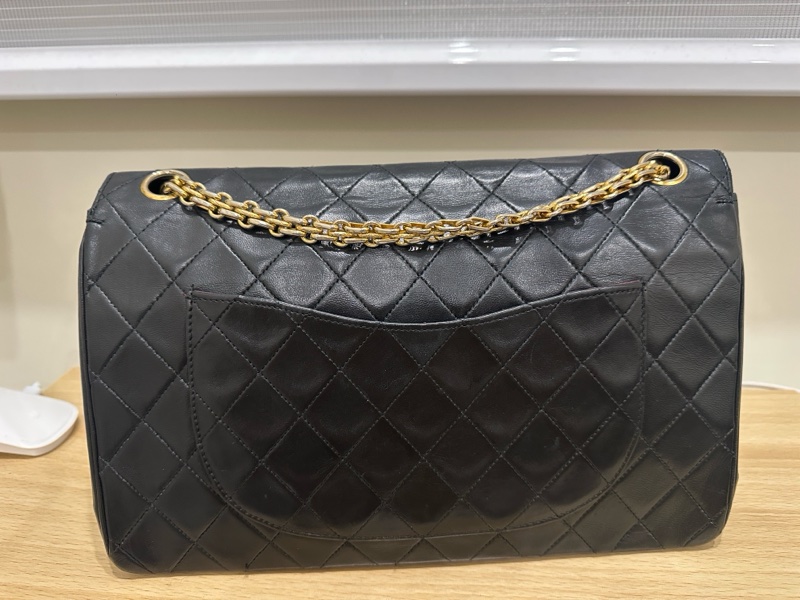 正品 CHANEL 黑 香奈兒 老香 側背包 斜背包｜有雷標 勞力士 金鍊-14