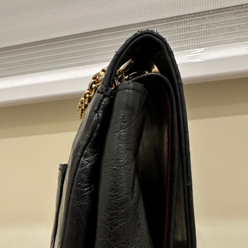 正品 CHANEL 黑 香奈兒 老香 側背包 斜背包｜有雷標 勞力士 金鍊-21