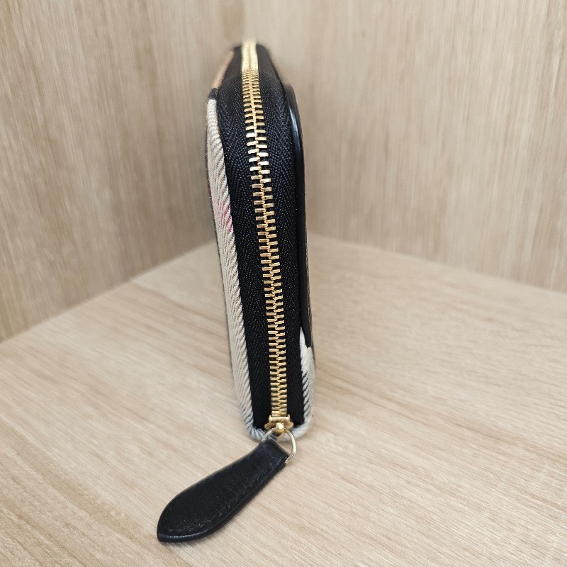 [絕版品出清🫢] Burberry經典格紋黑牛皮拉鏈長夾-6