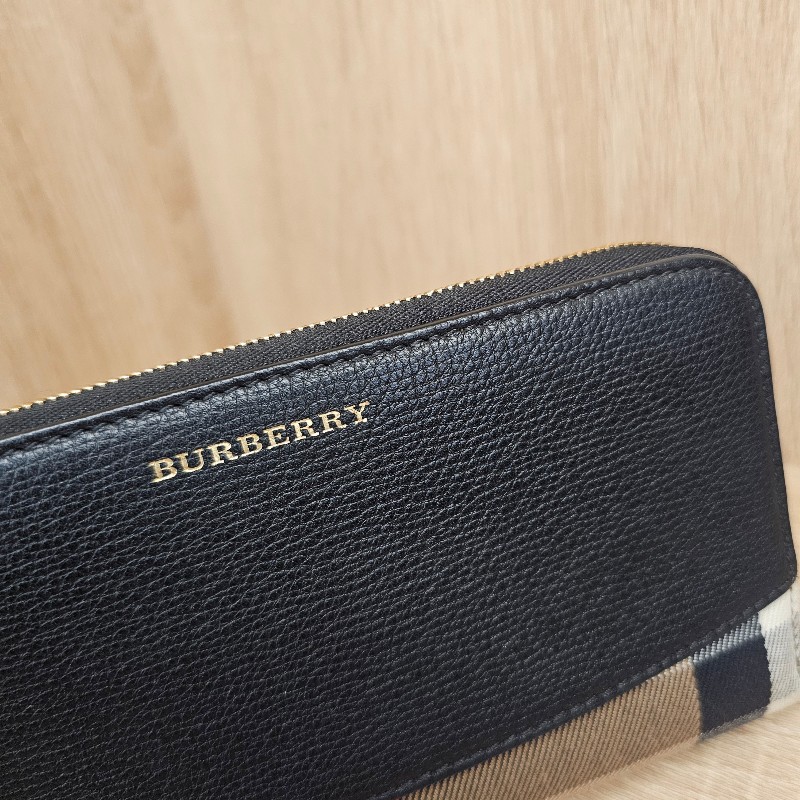 [絕版品出清🫢] Burberry經典格紋黑牛皮拉鏈長夾-15