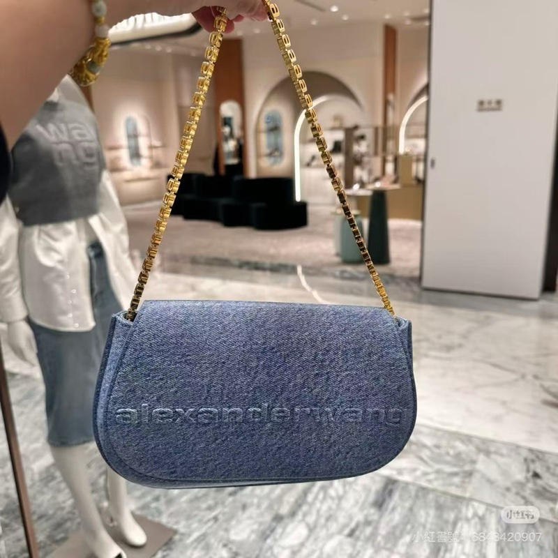 Alexanderwang 牛仔藍色腋下包 尺寸24*16 閒置新-0