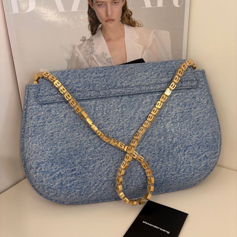 Alexanderwang 牛仔藍色腋下包 尺寸24*16 閒置新-3