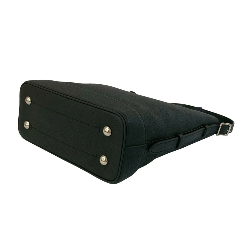 未使用 LOUIS VUITTON Flore NM Monogram Mahina 皮革單肩包，黑色，70770-7