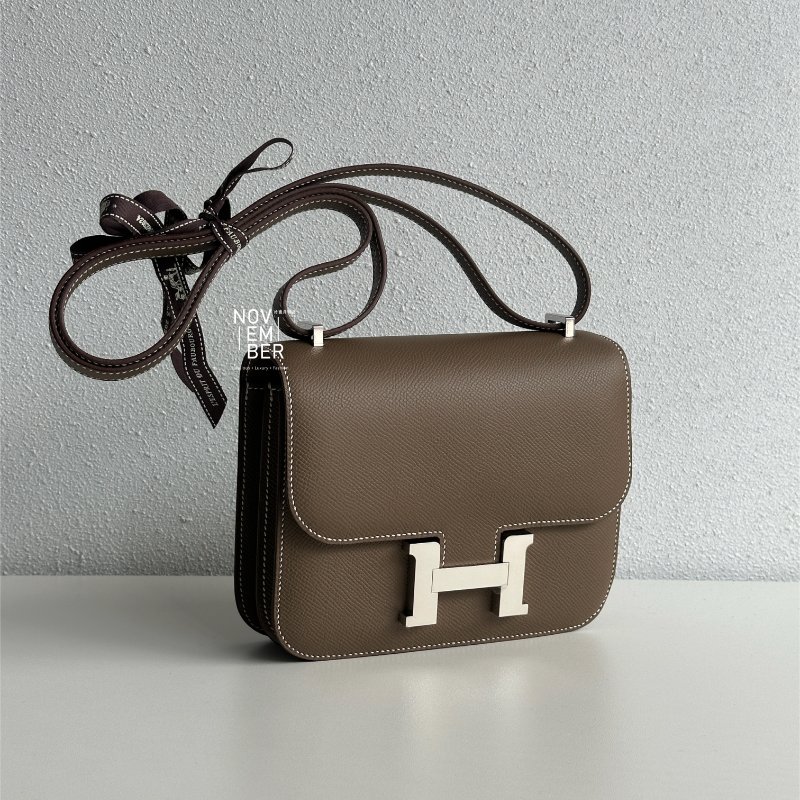 全新全配✨ Hermès 愛馬仕 Constance mini 康康 大象灰銀釦 肩背包 斜背包-1
