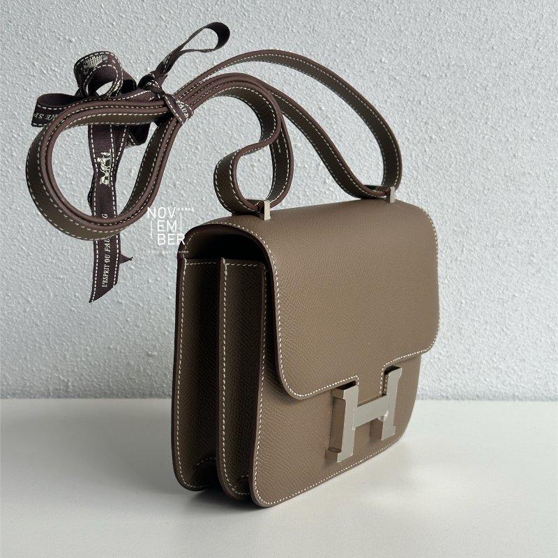 全新全配✨ Hermès 愛馬仕 Constance mini 康康 大象灰銀釦 肩背包 斜背包-2