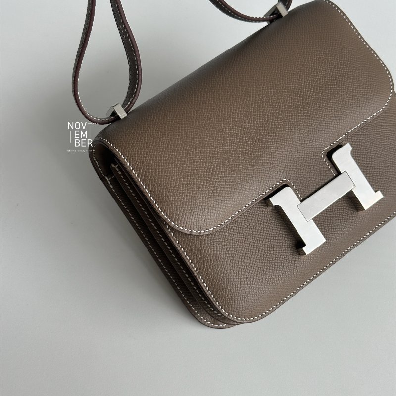 全新全配✨ Hermès 愛馬仕 Constance mini 康康 大象灰銀釦 肩背包 斜背包-3