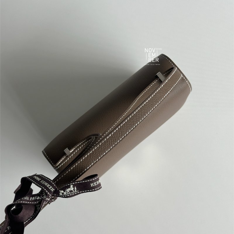 全新全配✨ Hermès 愛馬仕 Constance mini 康康 大象灰銀釦 肩背包 斜背包-12