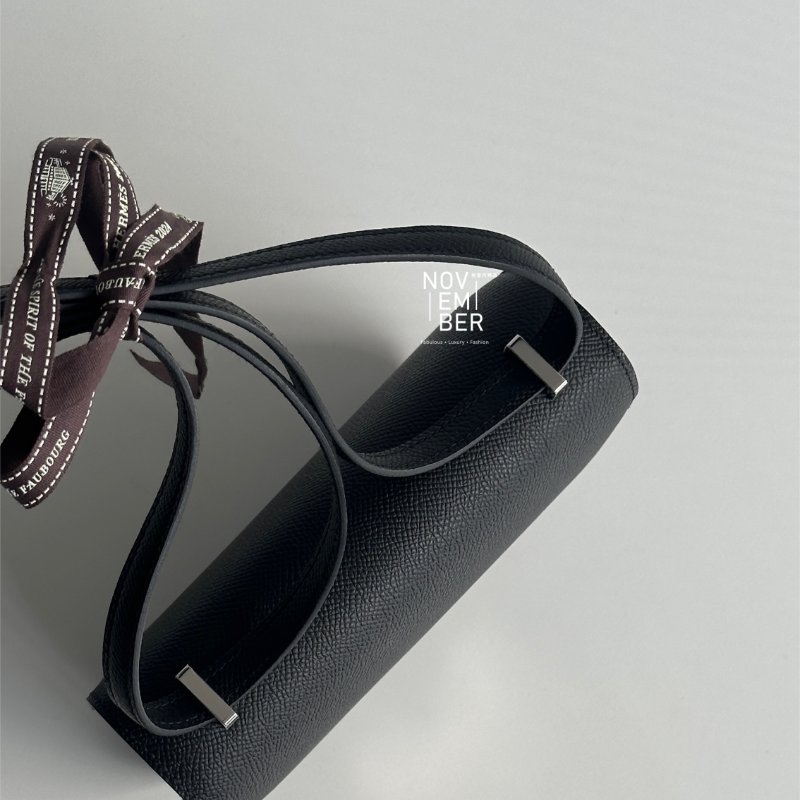 閒置全新全配✨ Hermès 愛馬仕 Constance mini 康康 黑色銀釦 肩背包 斜背包-4