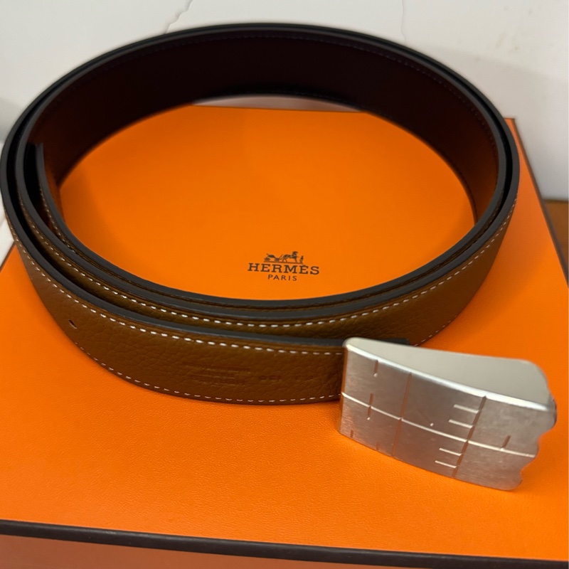 Hermes 全新雙面皮帶-0