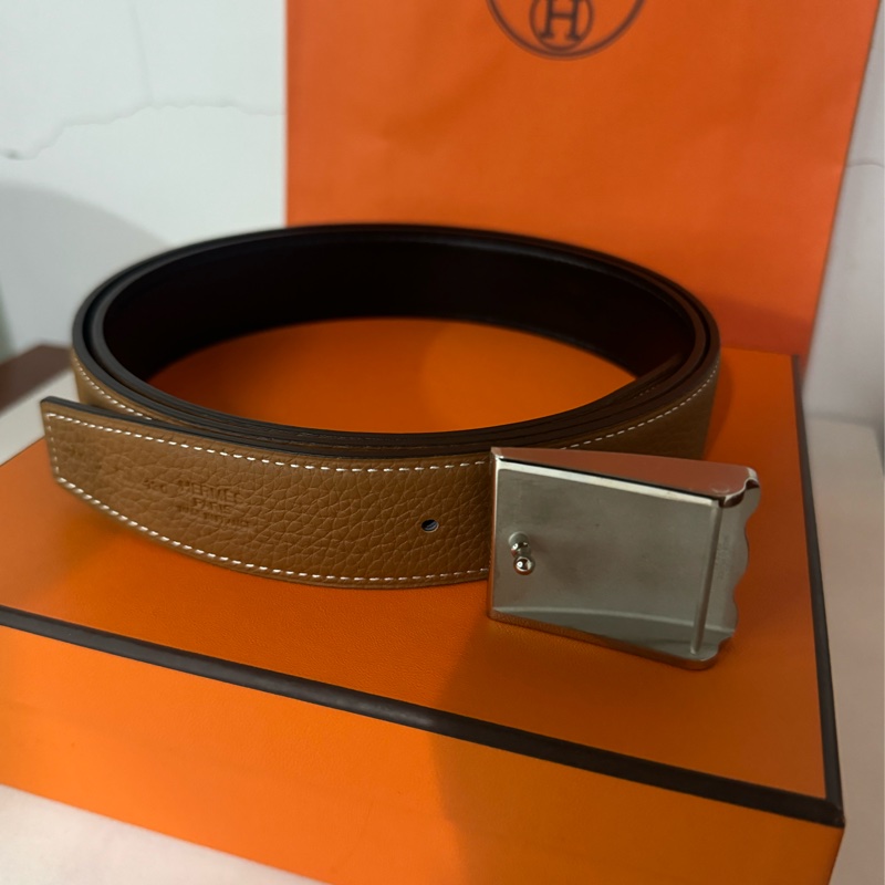 Hermes 全新雙面皮帶-1
