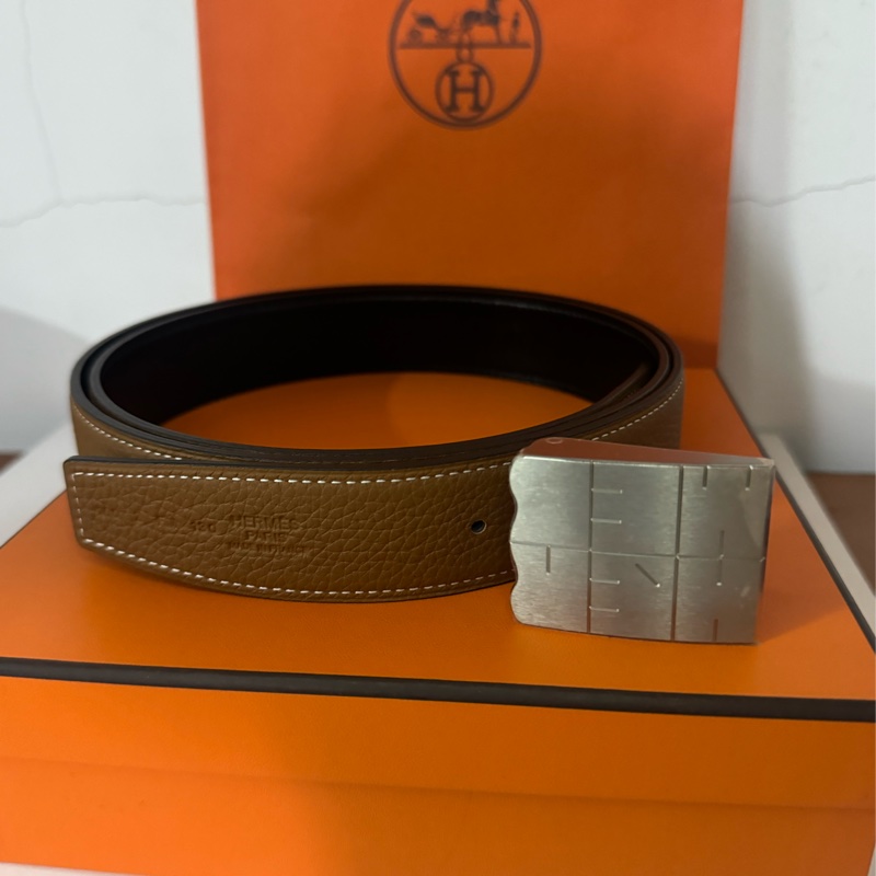 Hermes 全新雙面皮帶-3