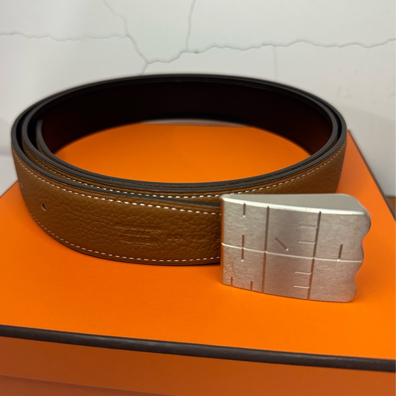 Hermes 全新雙面皮帶-4