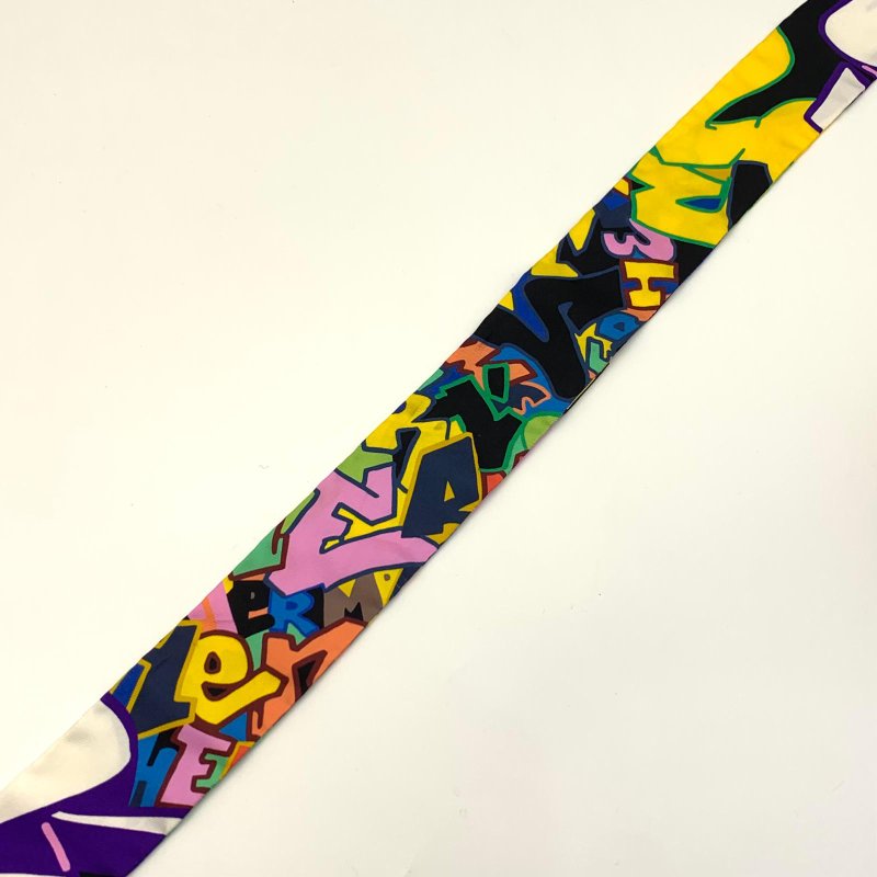 Hermes 愛馬仕 twilly絲巾 新款 彩虹波譜-1