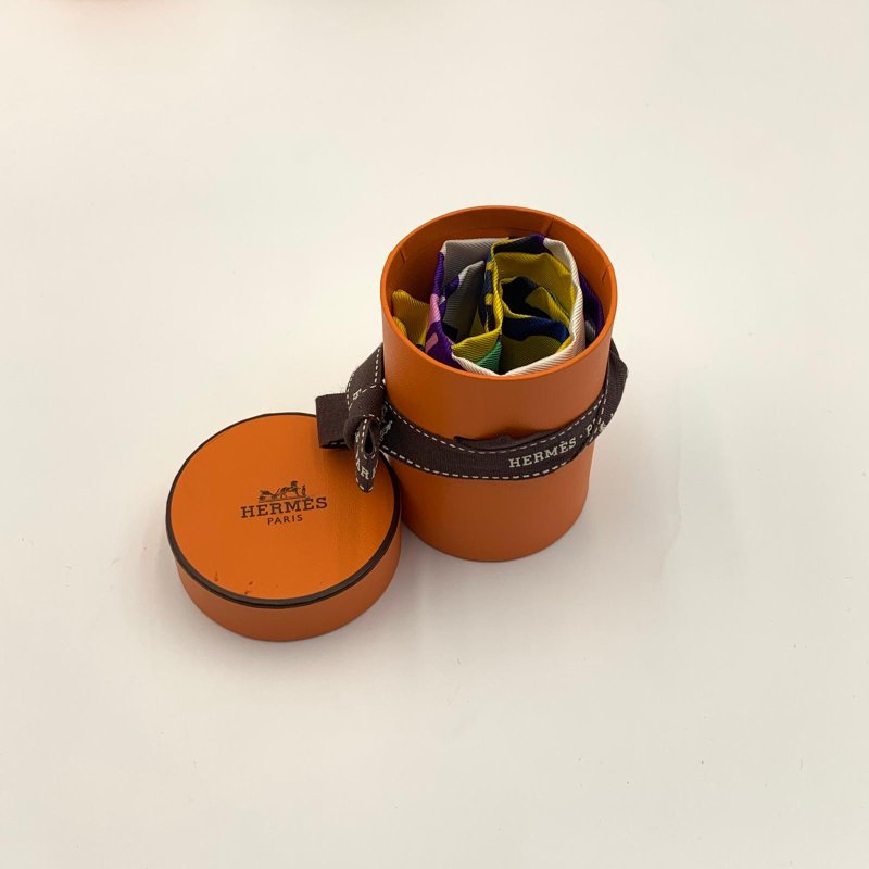 Hermes 愛馬仕 twilly絲巾 新款 彩虹波譜-5