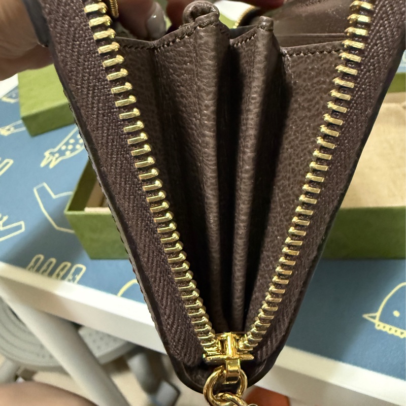 GUCCI 古馳 經典Ophidia GG印花帆布牛皮飾邊拉鍊長夾-13