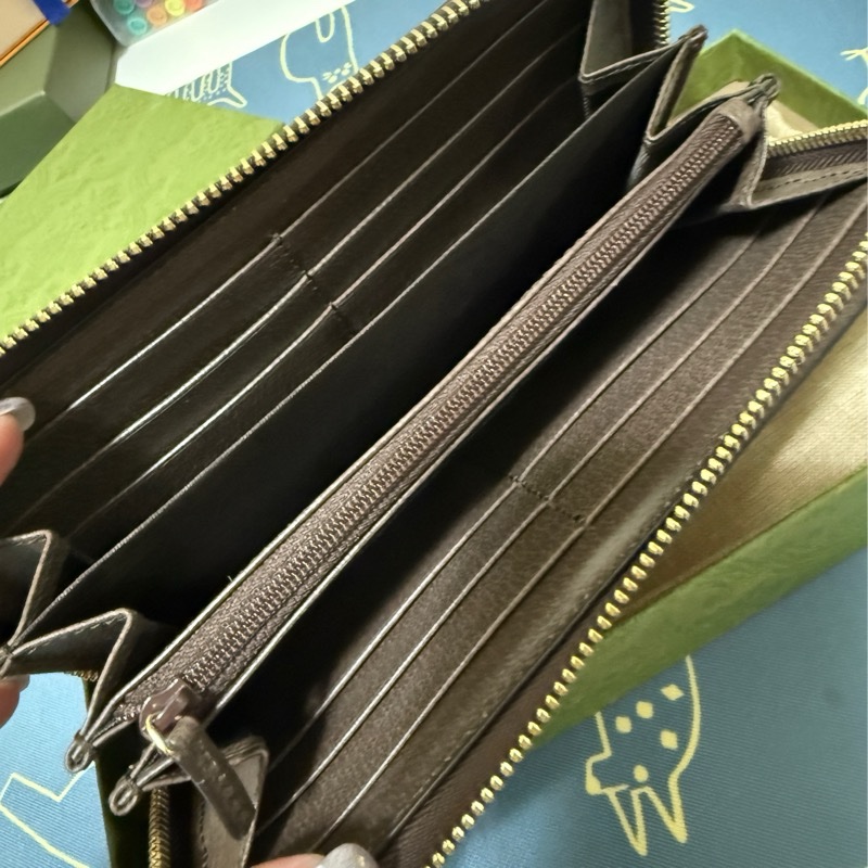 GUCCI 古馳 經典Ophidia GG印花帆布牛皮飾邊拉鍊長夾-15