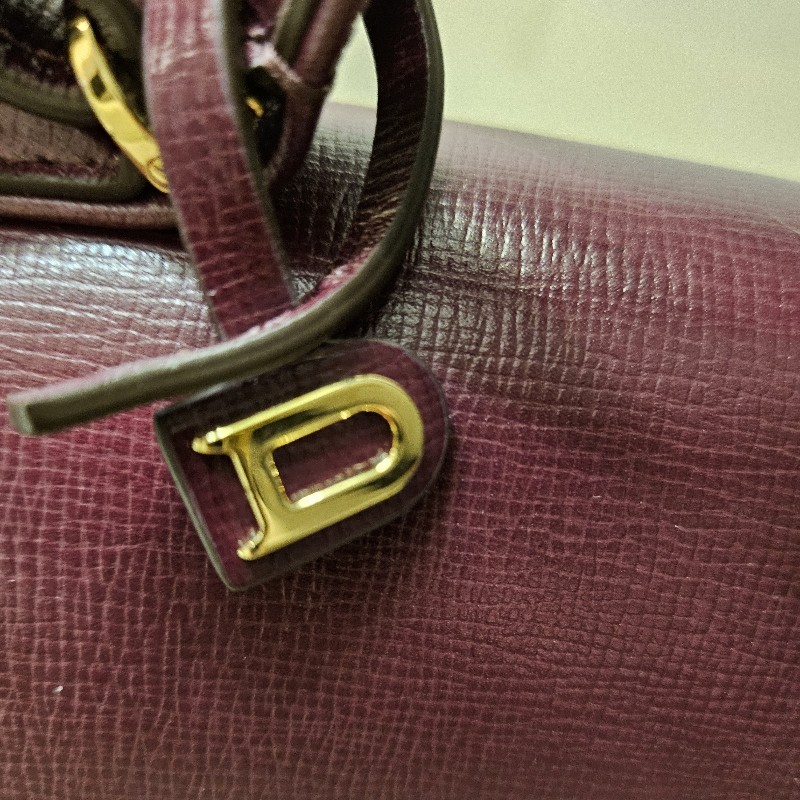 Delvaux 希拉酒紅漸層暈染手提肩背包-6