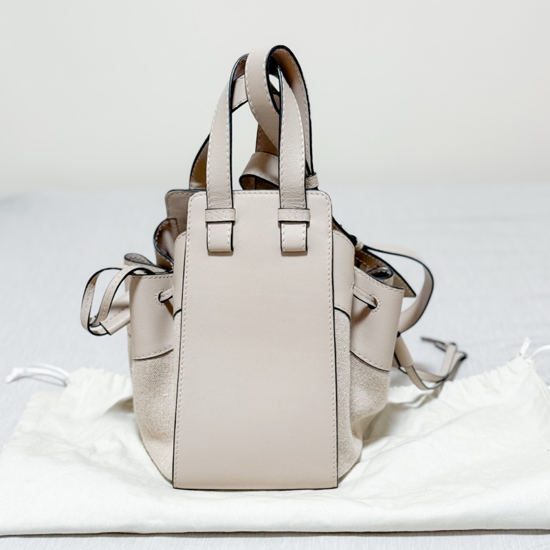 Loewe hammock mini 帆布拼接燕麥-6