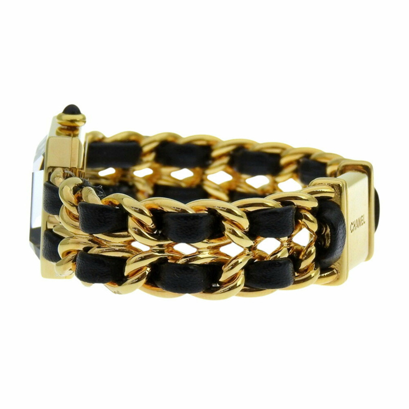 CHANEL Premiere S 腕錶 H0001，鍍金皮革石英機芯，模擬顯示，黑色錶盤，女士-3