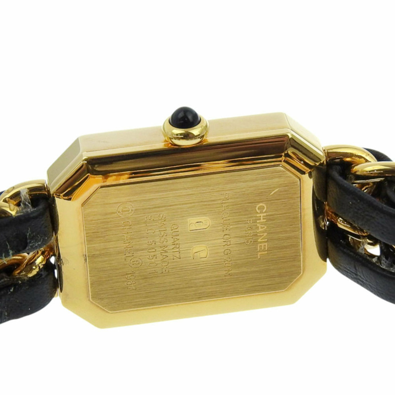 CHANEL Premiere S 腕錶 H0001，鍍金皮革石英機芯，模擬顯示，黑色錶盤，女士-6